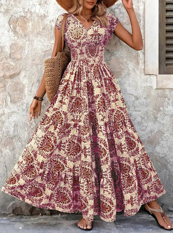 Robe Vintage Élégante à Fleurs