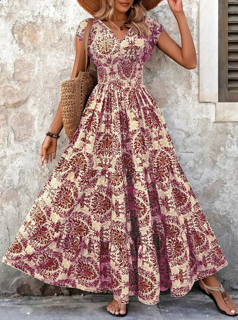 Robe Vintage Élégante à Fleurs