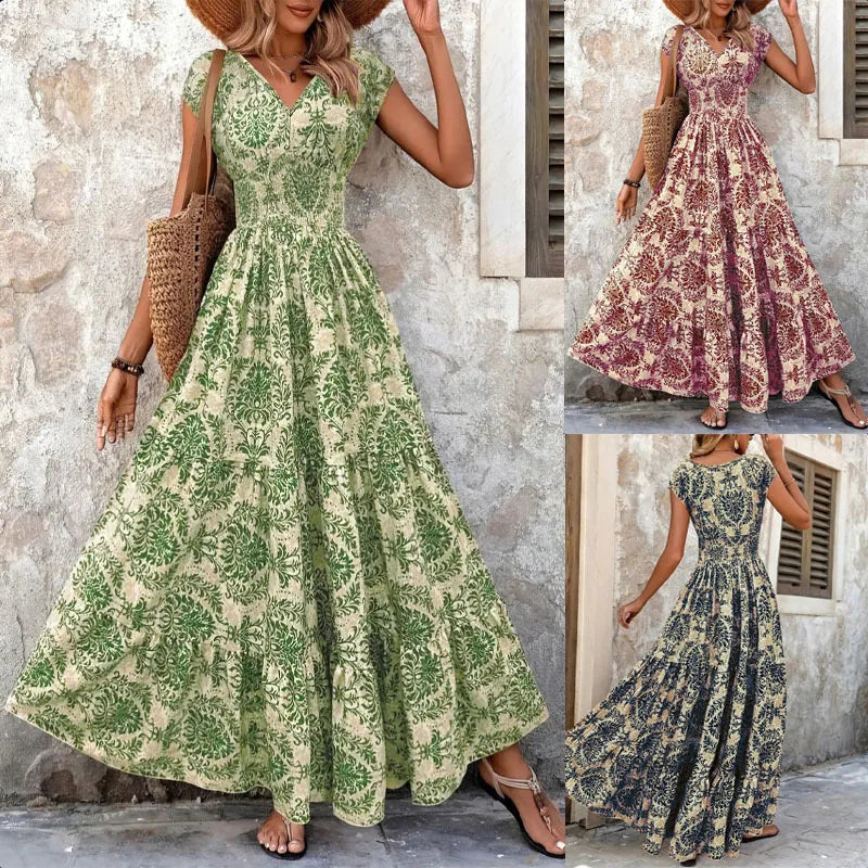 Robe Vintage Élégante à Fleurs