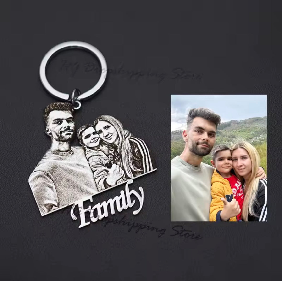 Porte-clés Gravé personnalisé avec votre Photo