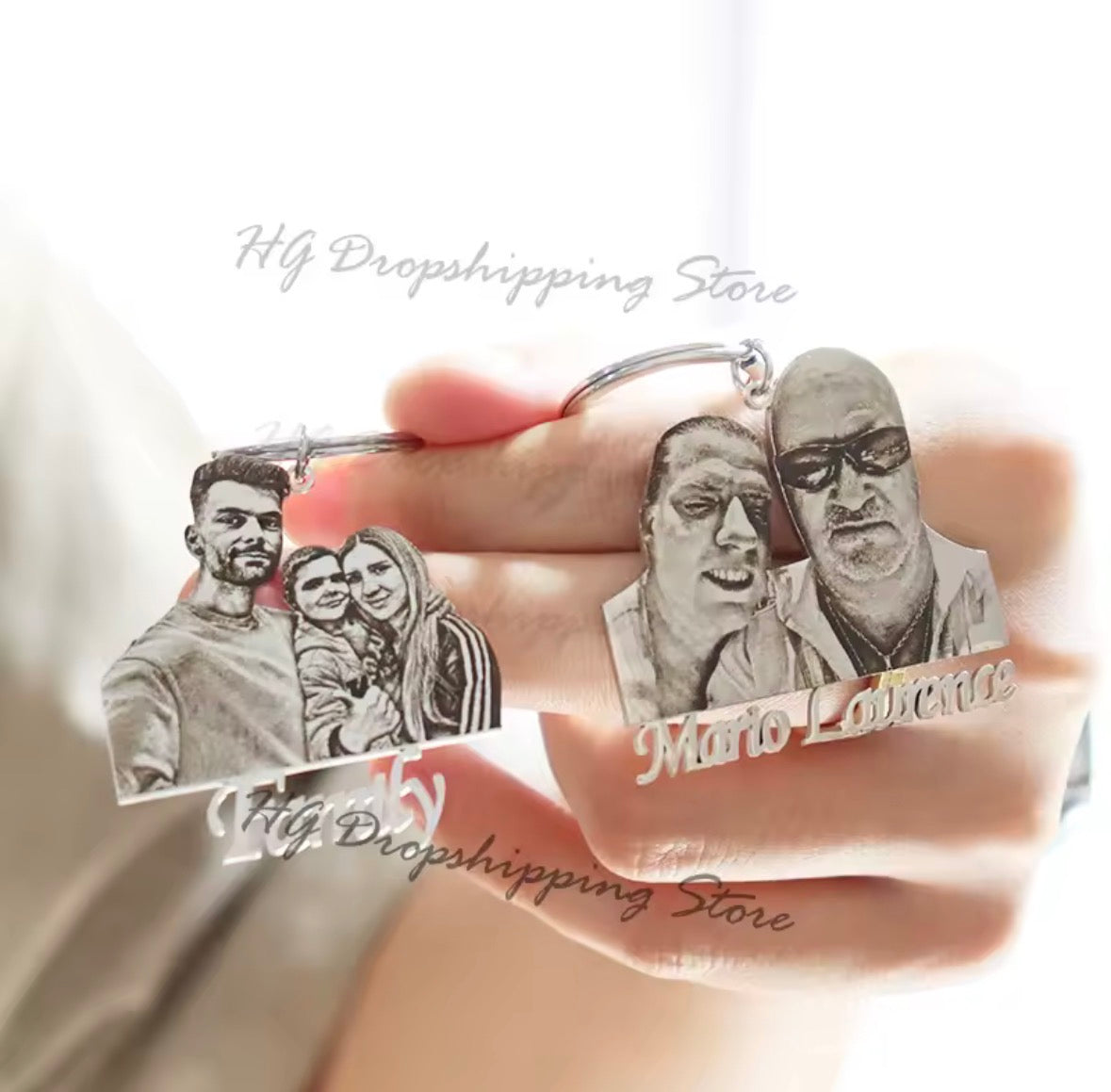 Porte-clés Gravé personnalisé avec votre Photo