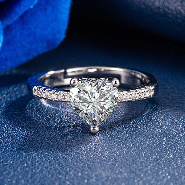 Bague Cœur Éclatant en Argent