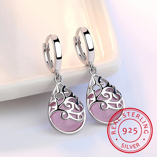 Boucles d'Oreilles Fleur Opale